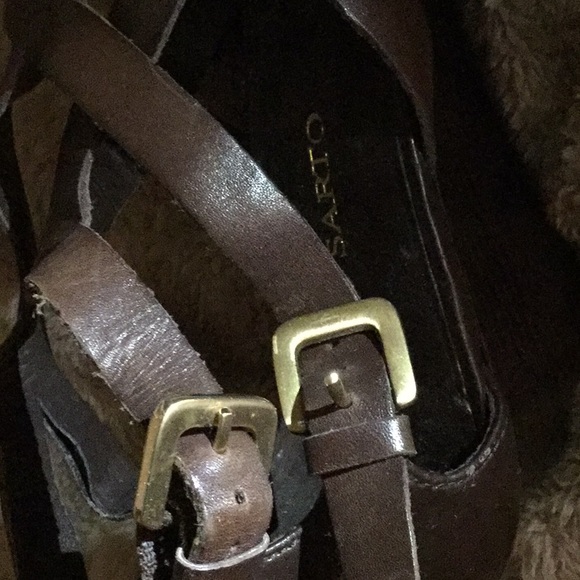 Brown wedges sandals (size 10) - Picture 3 of 5